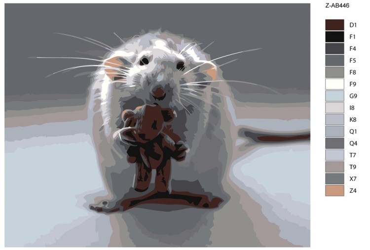 Картина по номерам «Мышь с мишуткой» — картинка 2