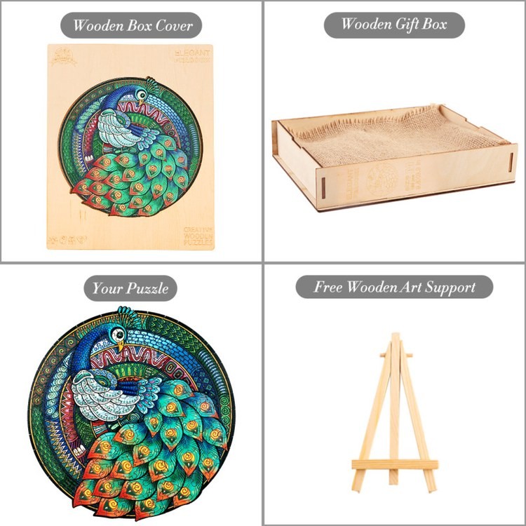 Деревянные пазлы «Элегантный Павлин L», Woodbests — картинка 6
