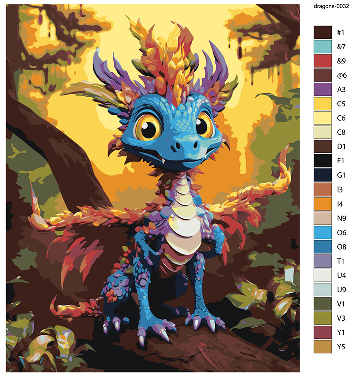 Картина по номерам «Маленький лесной дракон 2» — картинка 2