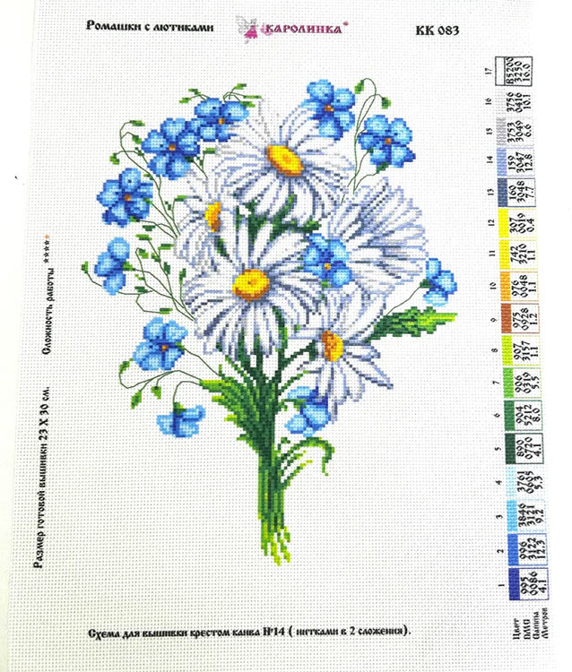 Рисунок на канве «Ромашки» — картинка 2