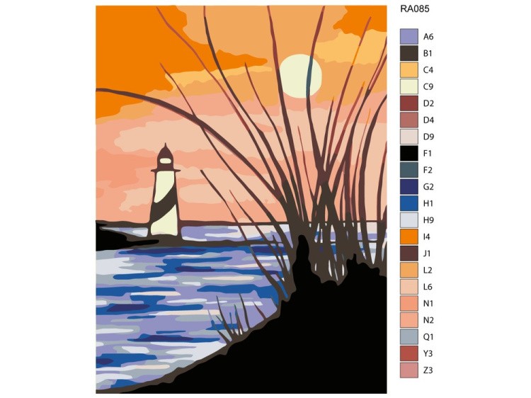 Картина по номерам «Маяк на закате» — картинка 2