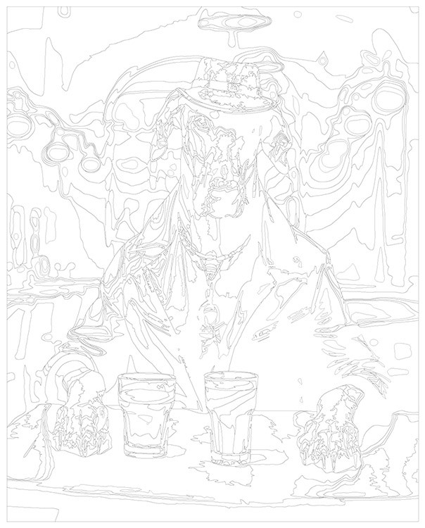 Картина по номерам «Собака доберман пьет пиво в баре» — картинка 3