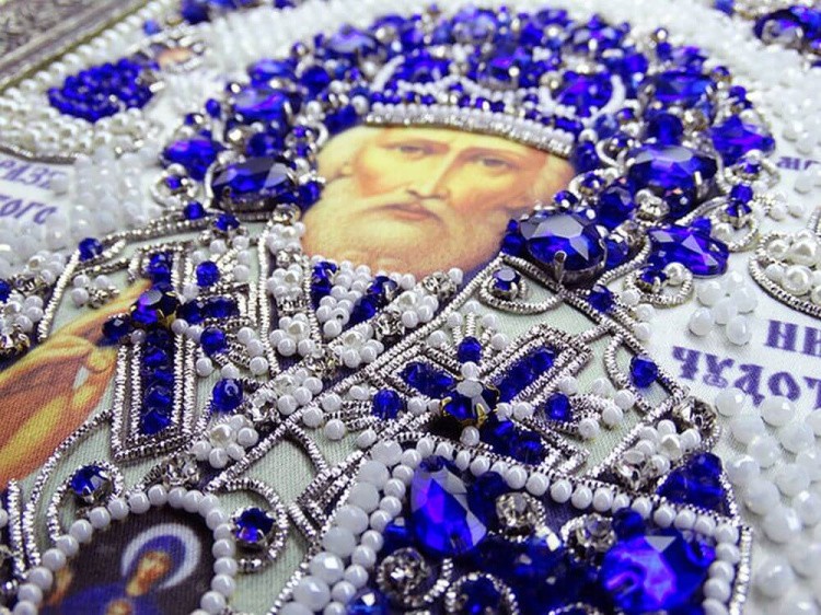 Набор вышивки хрустальными камнями «Николай» (синий) — картинка 6