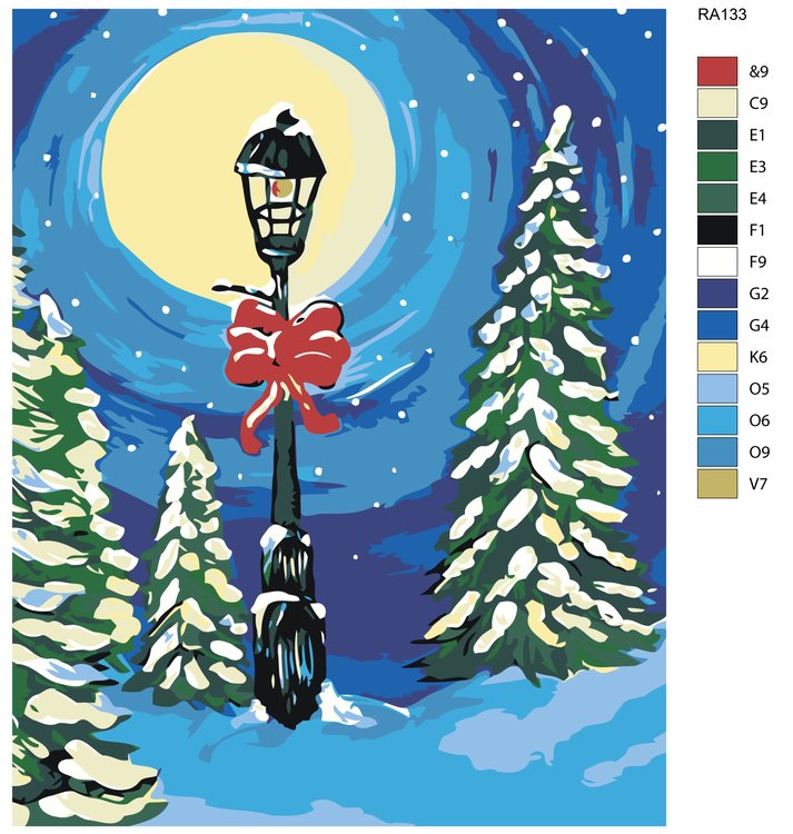 Картина по номерам «Зимняя ночь» — картинка 2