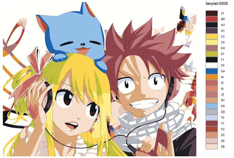 Картина по номерам «Аниме манга Хвост Феи Fairy Tale 8 40х50» — картинка 2