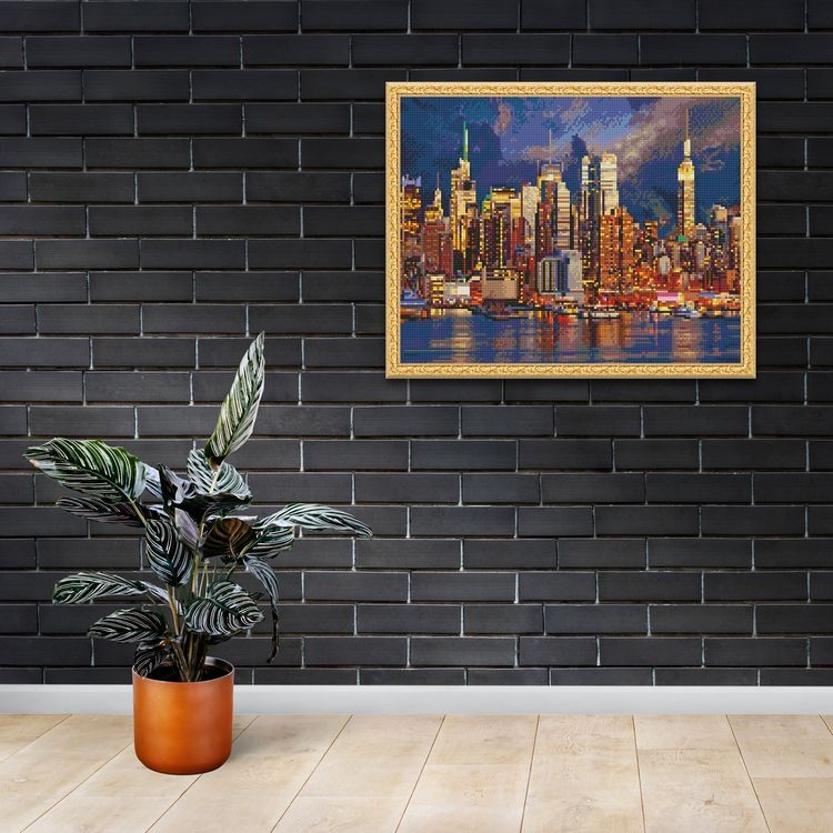 Алмазная вышивка «Огни ночного города» — картинка 5