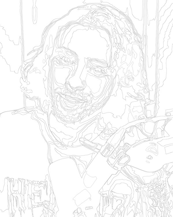 Картина по номерам «Стример и певец Егор Крид: портрет чб» — картинка 3