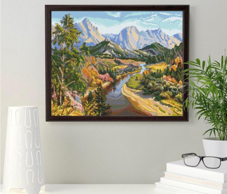 Алмазная вышивка «Осень в горах» — картинка 5