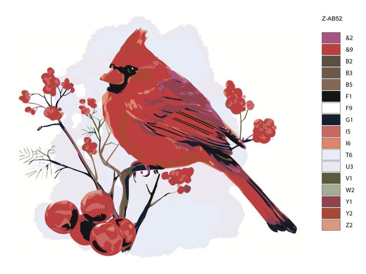 Картина по номерам «Красный кардинал» — картинка 2