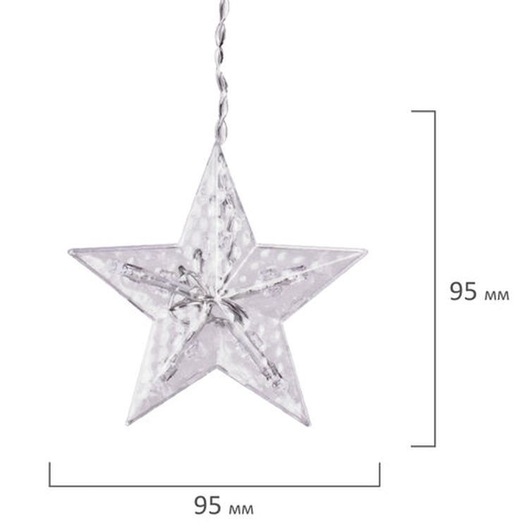 Гирлянда светодиодная «Звезды», занавес на окно 3х1 м, 138 ламп, цвет: холодный белый — картинка 7