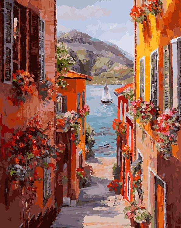 Картина по номерам «Италия. Вид на озеро Комо»