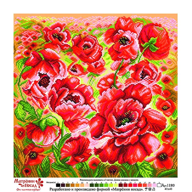 Рисунок на ткани «Маковый цвет» — картинка 2