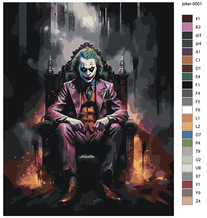 Картина по номерам «Джокер Joker: Злодей на троне» — картинка 2