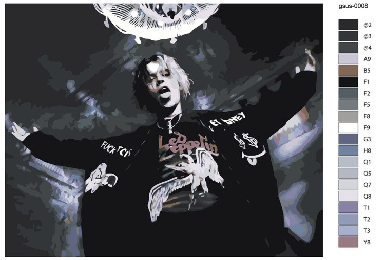 Картина по номерам «Рок и рэп музыкант Джизус DZHIZUS 7» — картинка 2