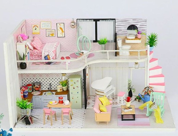 Сборная модель Румбокс. Миниатюрный Розовый домик — картинка 2