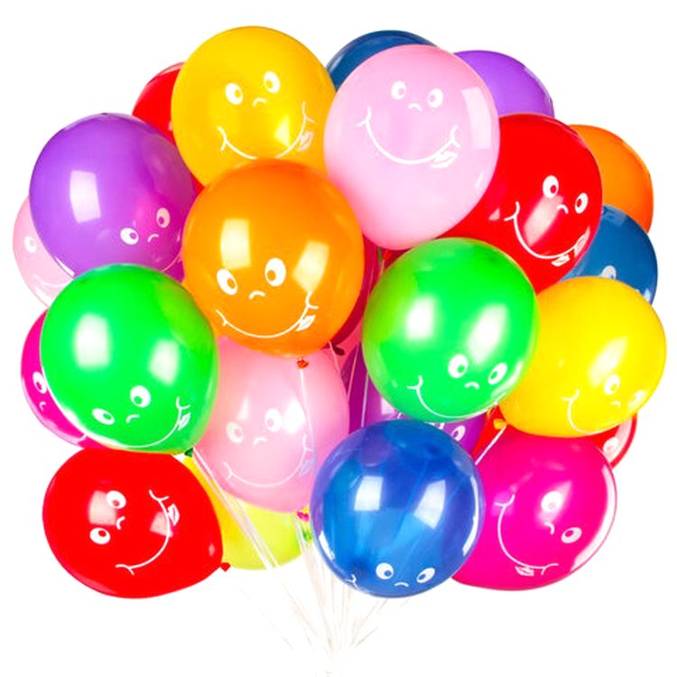 Шары воздушные «Смайл», 12" (30 см), комплект 50 шт., ассорти 10 цветов — картинка 2