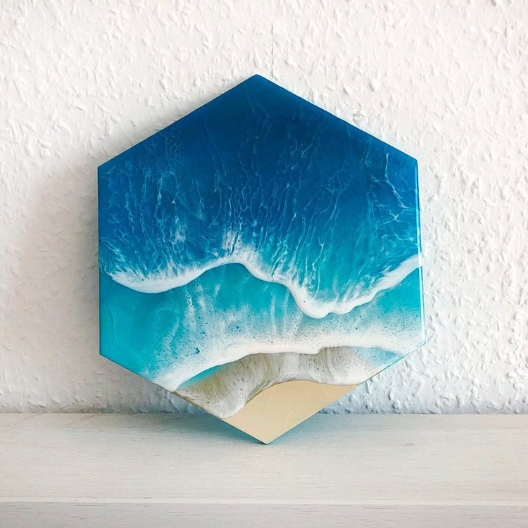 Набор для создания картины эпоксидной смолой Море шестиугольник, Art Blong