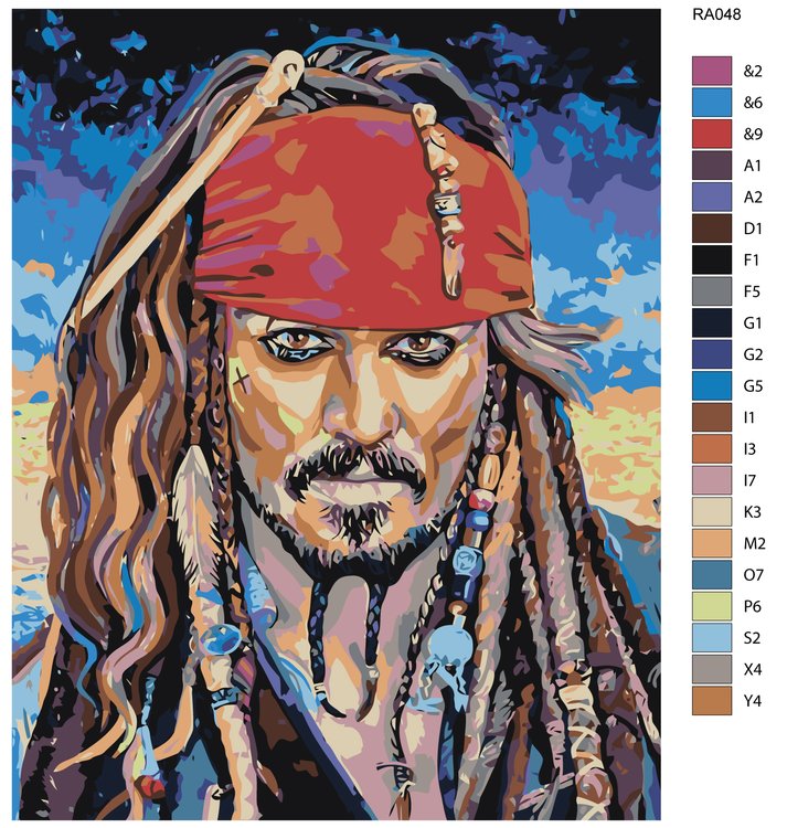 Картина по номерам «Джек Воробей» — картинка 2