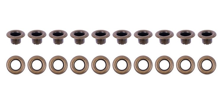 Набор люверсов 8x4,5x4,5 мм, 20 шт., цвет: под античную бронзу, Mr.Painter — картинка 2