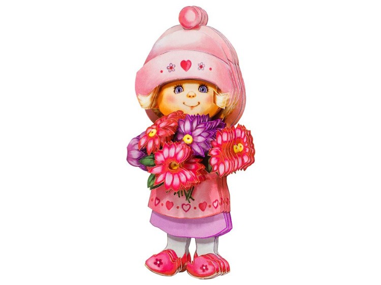 Папертоль «Девочка с букетом» — картинка 2