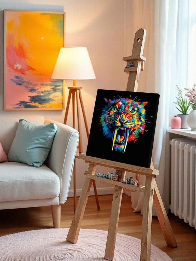 Картина по номерам «Радужный саблезубый тигр» — картинка 9