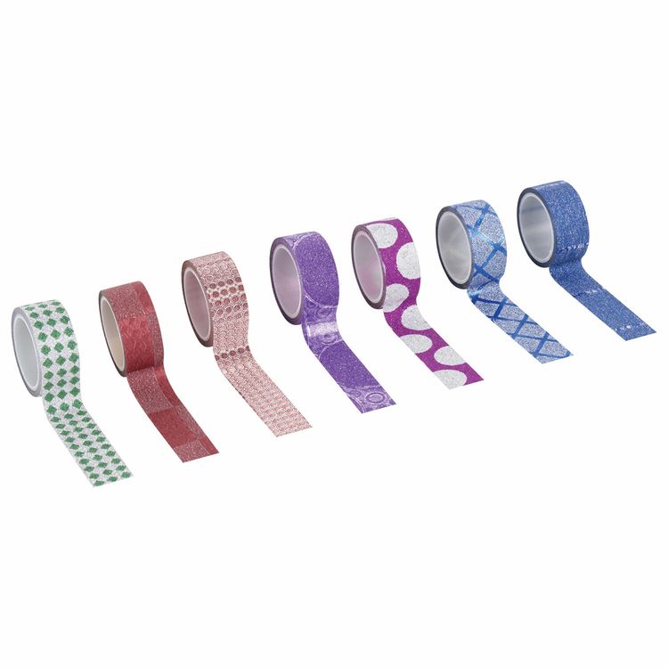 Клейкие ленты декоративные с блестками «Геометрия», 7 цветов, 15 мм х 3 м — картинка 4