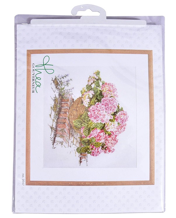 Набор для вышивания «Розовая гортензия на ступеньках» — картинка 3