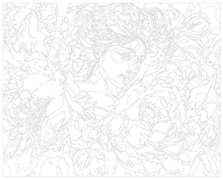 Картина по номерам «Цветы: Девушка и пионы в пастельных тонах» — картинка 3