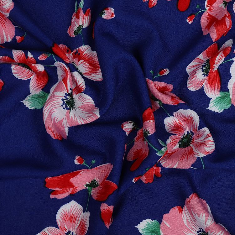 Ткань Штапель с рисунком, 5 м, ширина 145 см, 110 г/м2, цвет: с2 синий, TBY — картинка 2