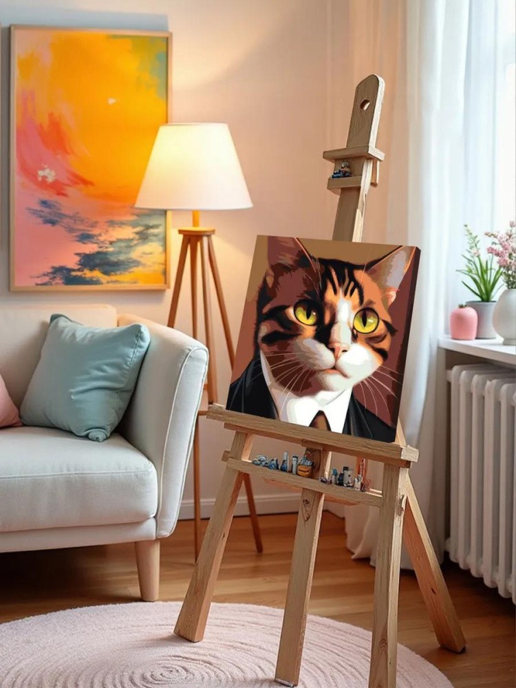 Картина по номерам «Кот в костюме» — картинка 10