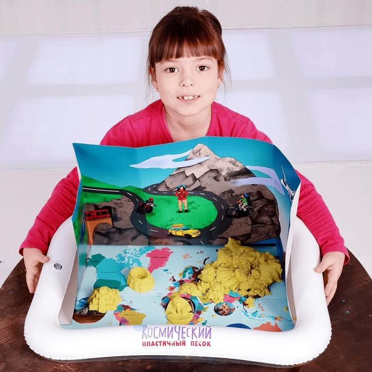 Космический пластичный песок набор «Вокруг света» 2 кг с ароматом банана — картинка 7
