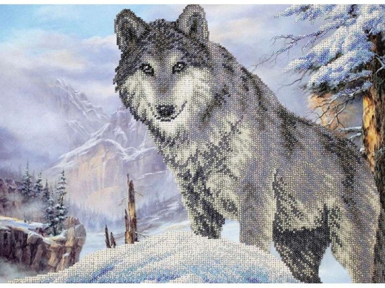Набор вышивки бисером «Волк»