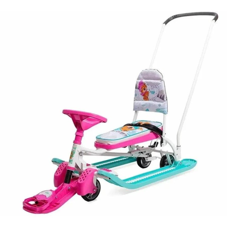 Снегокат детский со спинкой Тимка спорт 6 с медвежатами — картинка 5