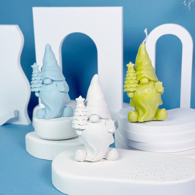 Силиконовый молд - Новогодний гном, h9,5см, 1 шт. — картинка 2