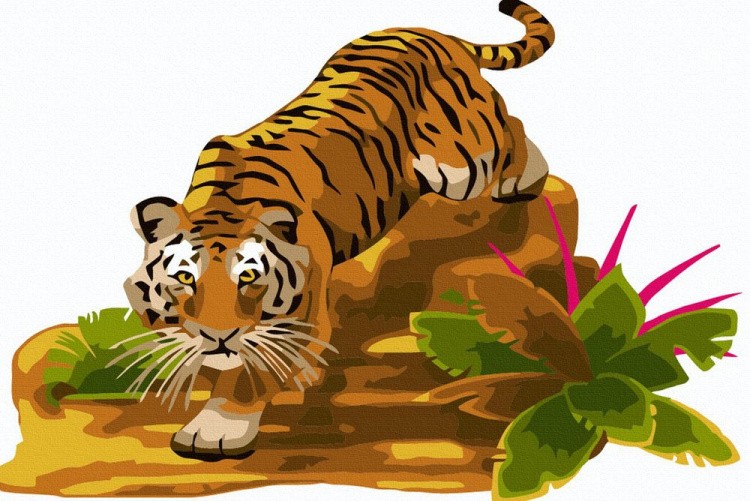 Картина по номерам «Тигр в джунглях»