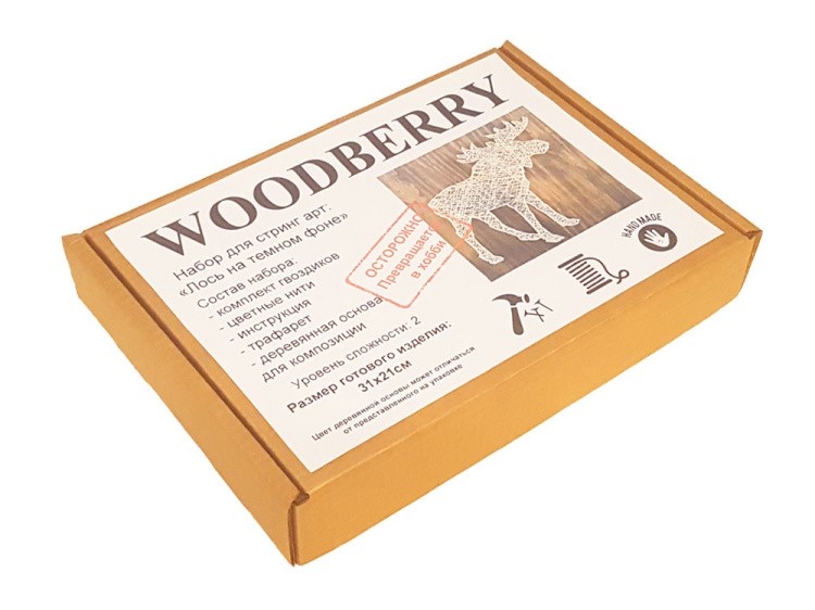 Набор для творчества STRING ART «Лось на темном фоне» — картинка 3