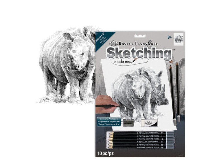 Набор для скетчинга «Носороги» — картинка 2