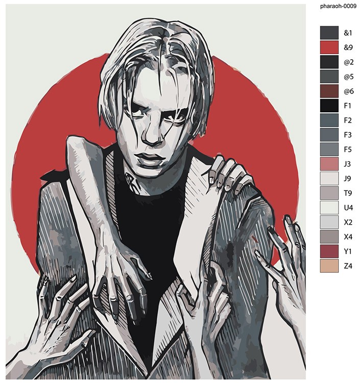 Картина по номерам «Рэпер Pharaoh Фараон Арт 3» — картинка 2