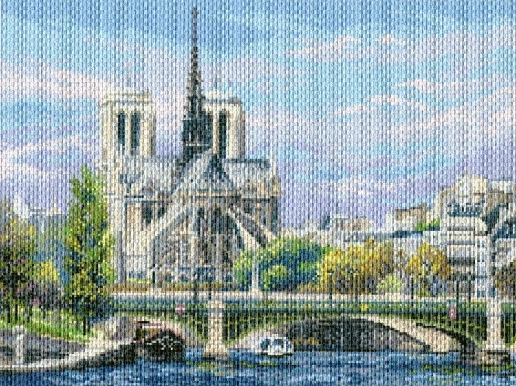 Рисунок на ткани «Собор Парижской Богоматери»