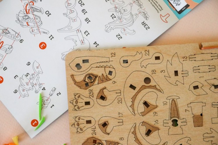 Деревянный механический конструктор «Тираннозавр» — картинка 5