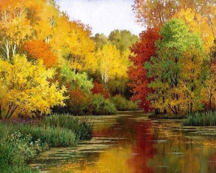 Алмазная вышивка «Осенний лес» — картинка 2