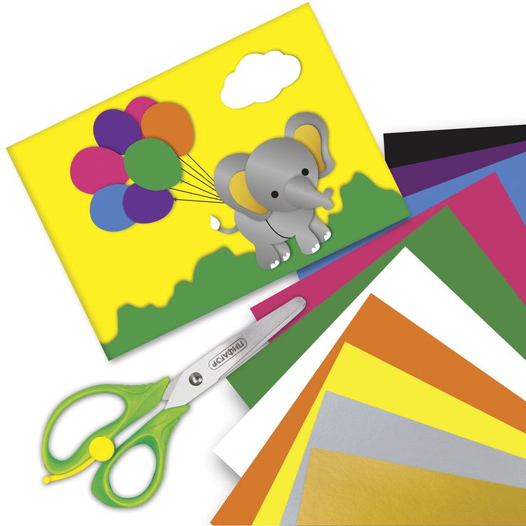 Картон цветной А4 немелованный (матовый) «Слоник», 10 листов, 10 цветов, ПИФАГОР — картинка 6