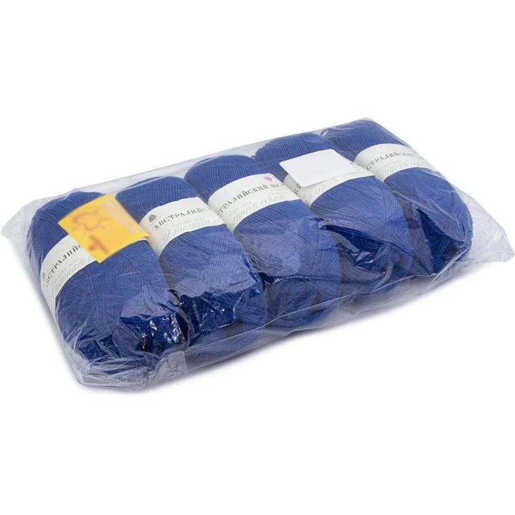 Пряжа Пехорка Австралийский меринос (491), ультрамарин, 5 шт. по 100 г — картинка 4