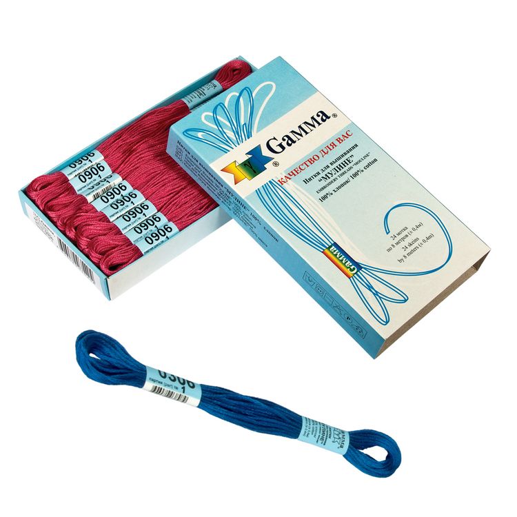 Нитки для вышивания Gamma мулине, 24 шт. по 8 м, цвет: 0415 белый — картинка 3