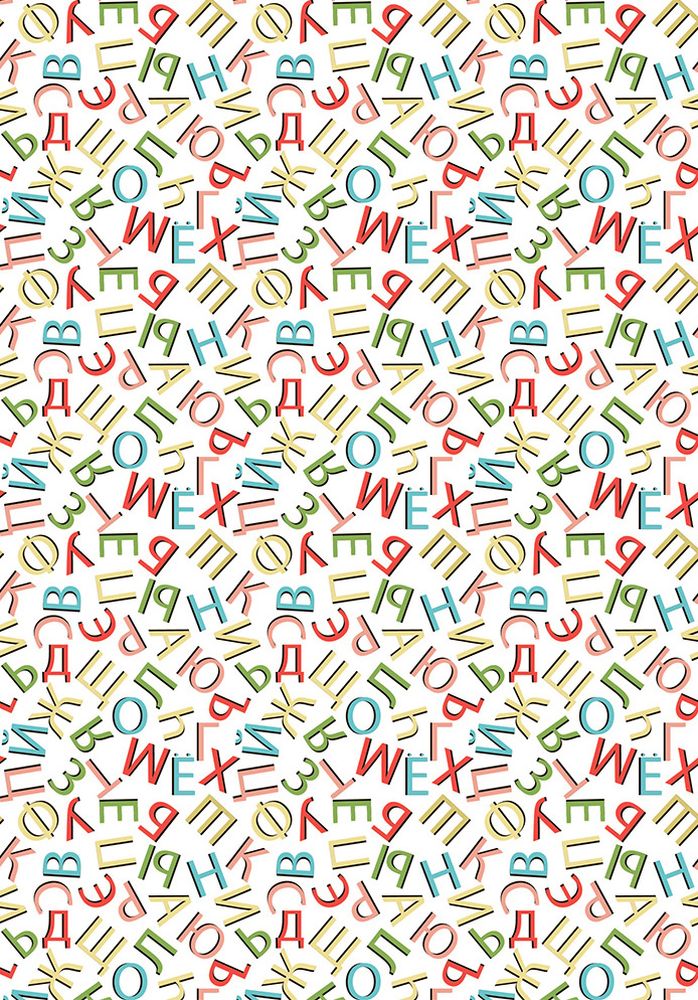 Ткань для пэчворка «ГРАМОТЕЙКА», 50x55 см, 146 г/м2, 100% хлопок, цвет: ГР-03 алфавит, белый, Peppy