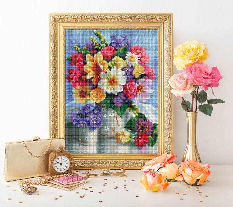 Алмазная вышивка «Яркий букет» — картинка 2