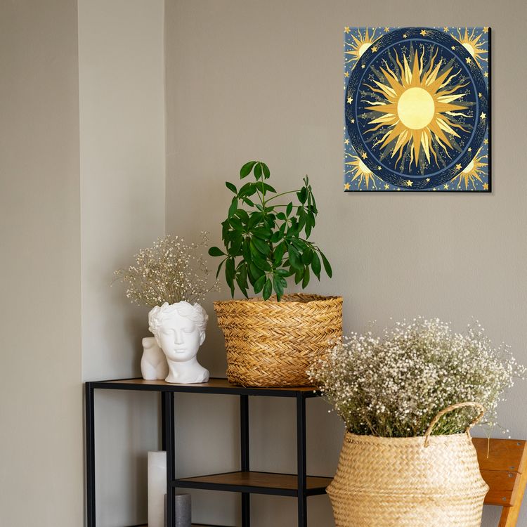 Картина по номерам с поталью «Золотое солнце» — картинка 4