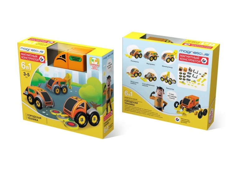 Магнитный конструктор «Городская техника», 6-в-1 — картинка 2