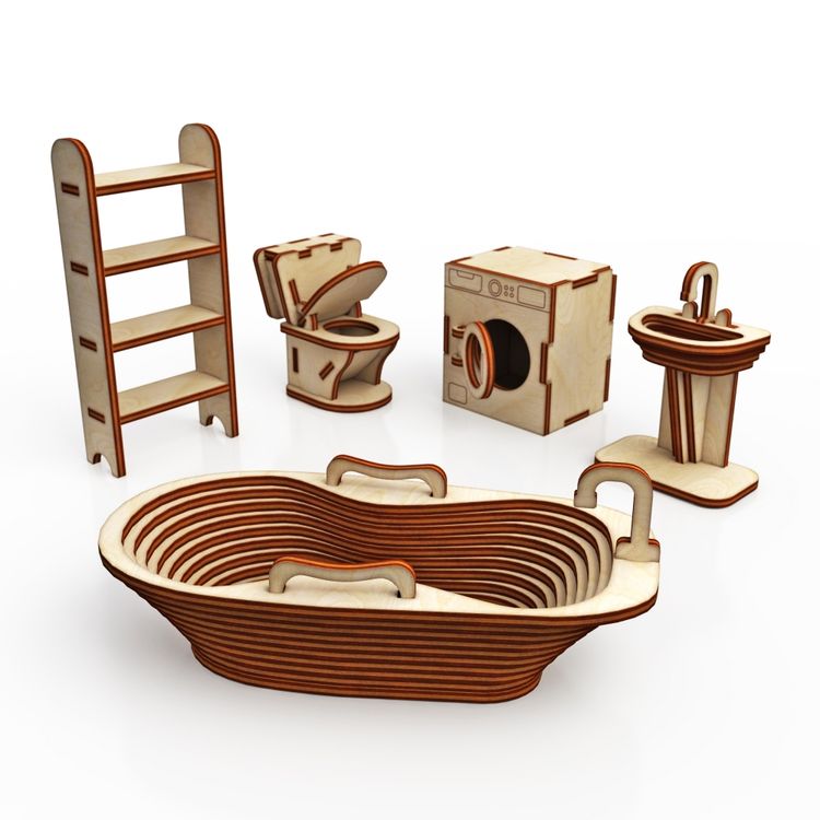 Большой набор кукольной мебели из дерева ХэппиДом Premium — картинка 2