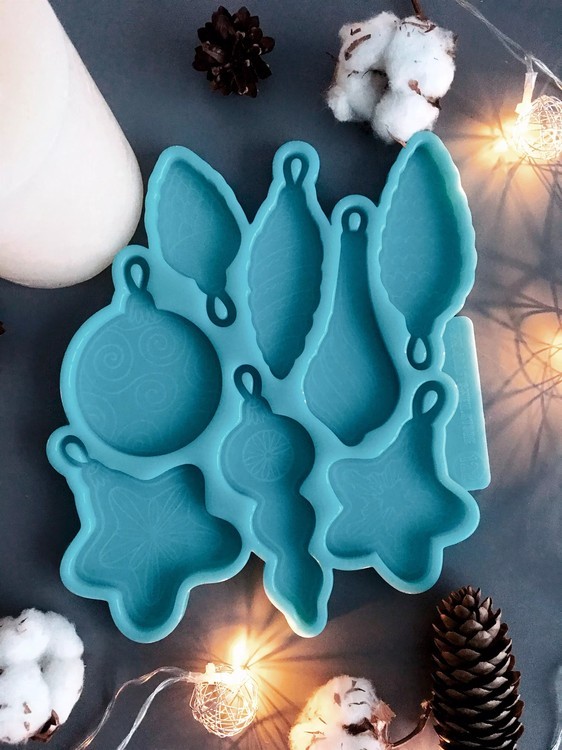 Модель № 246 Силиконовый молд Комплект новогодних ретро-игрушек, 8в1, Craftsmen.store — картинка 3